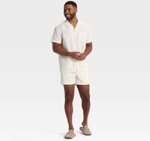 Goodfellow & Co Men’s Vacay Pull-On Shorts White Eyelet XXL NWT 5” Inseam